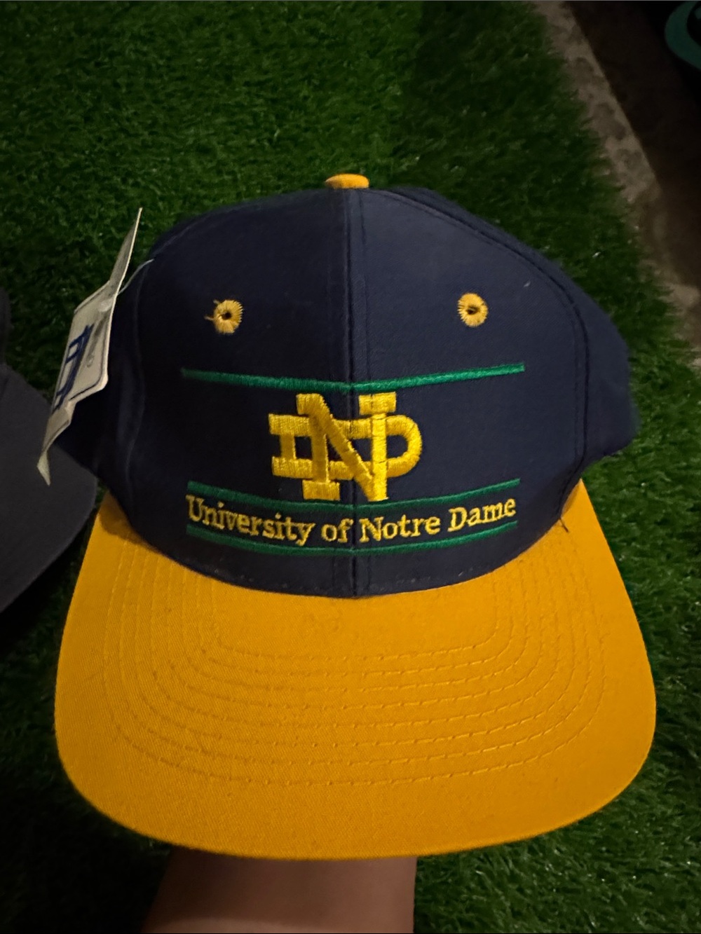University of Notre Dame Men's Two-Tone Navy and Gold Snap back Cap